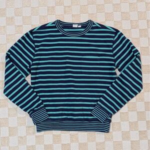 Vintage Y2K Gap Striped Purple and Teal Sweater Size Small
